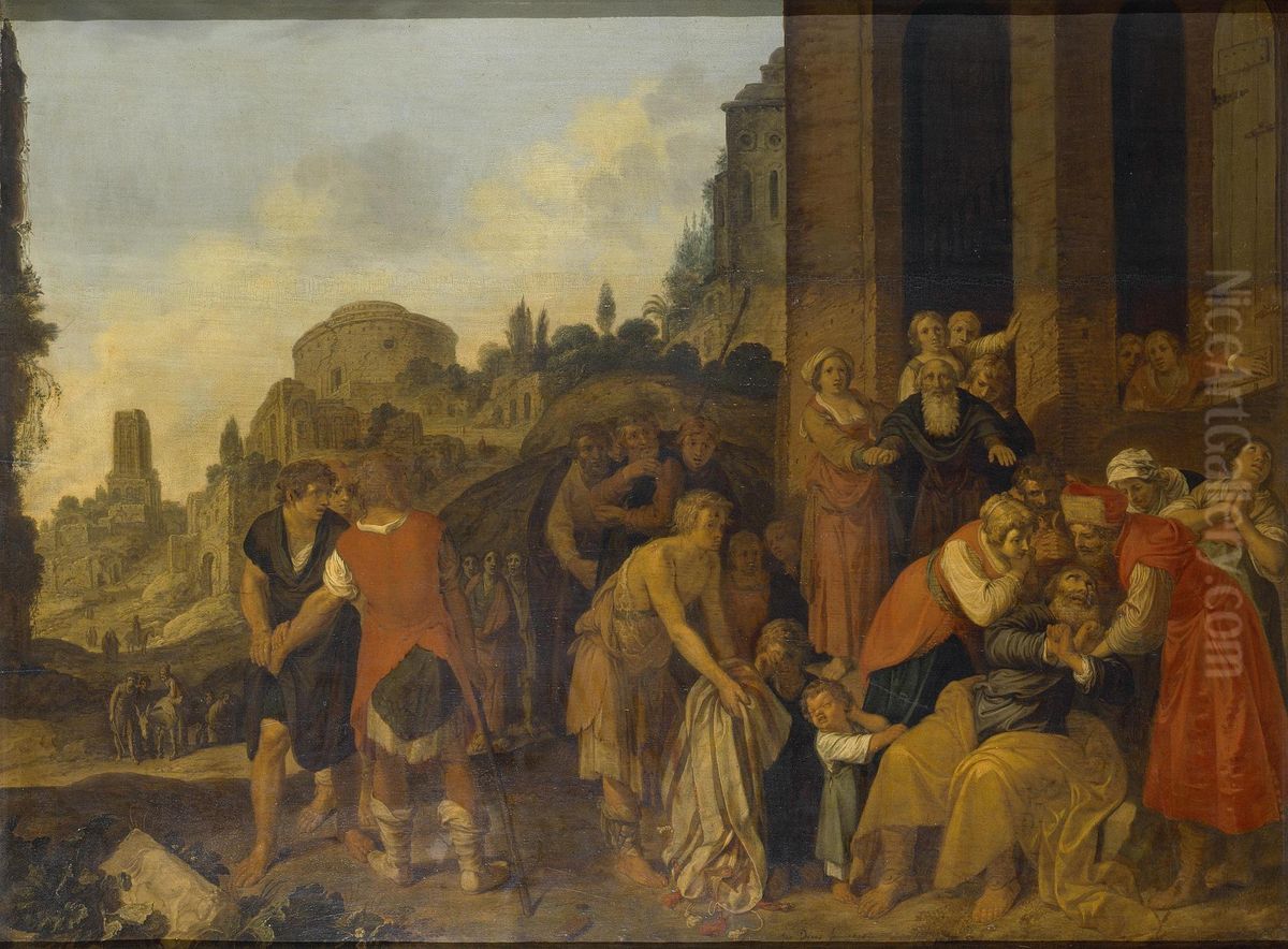 Jacob's Sons Show Him Joseph's Blood-Stained Robe Oil Painting by Jan Pynas