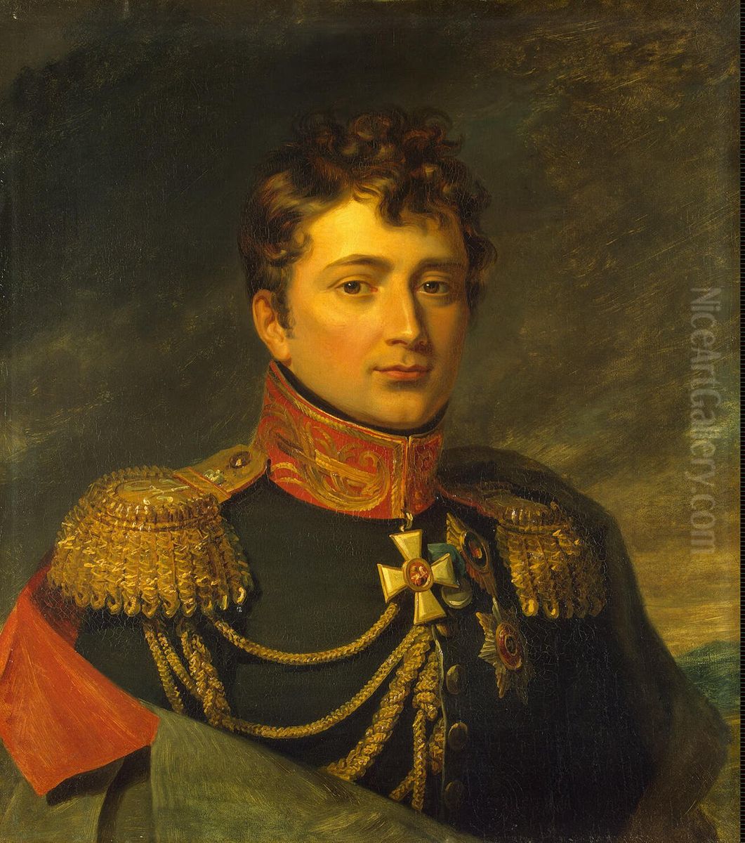 Guillaume Emmanuel Guignard, vicomte de Saint-Priest (1776-1814) French emigre general Oil Painting by George Dawe