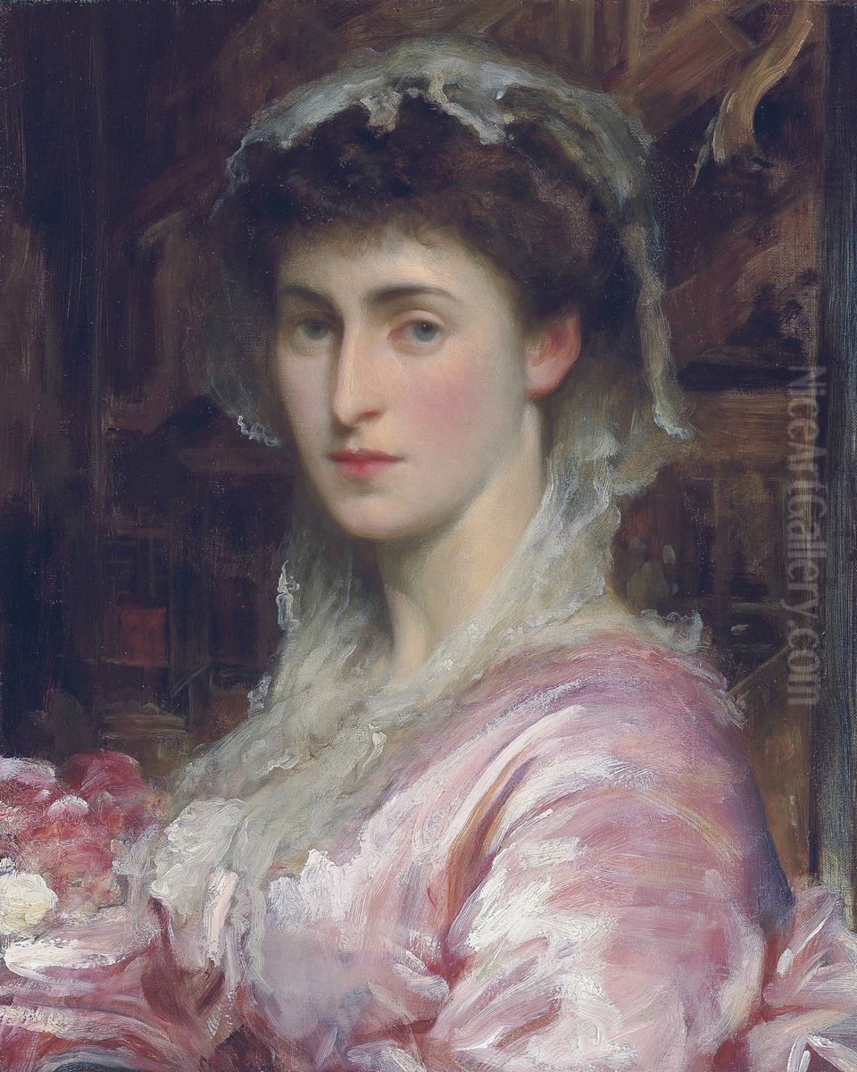 May Sartoris, Mrs Henry Evans Gordon Oil Painting by Lord Frederick Leighton