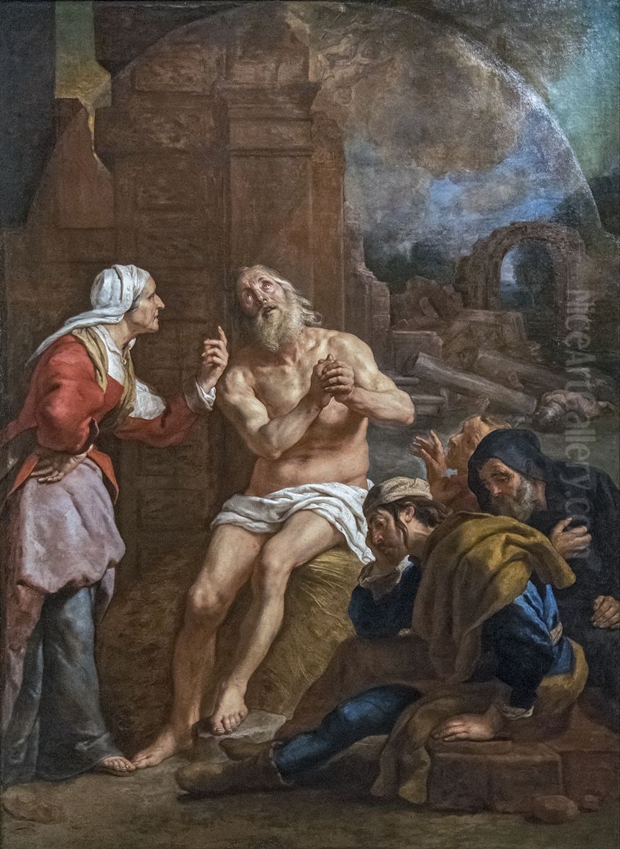 Job on the manure pileFrancais:Job sur le tas de fumierItaliano:Giobbe sul mucchio di letame Oil Painting by Gaspar De Crayer