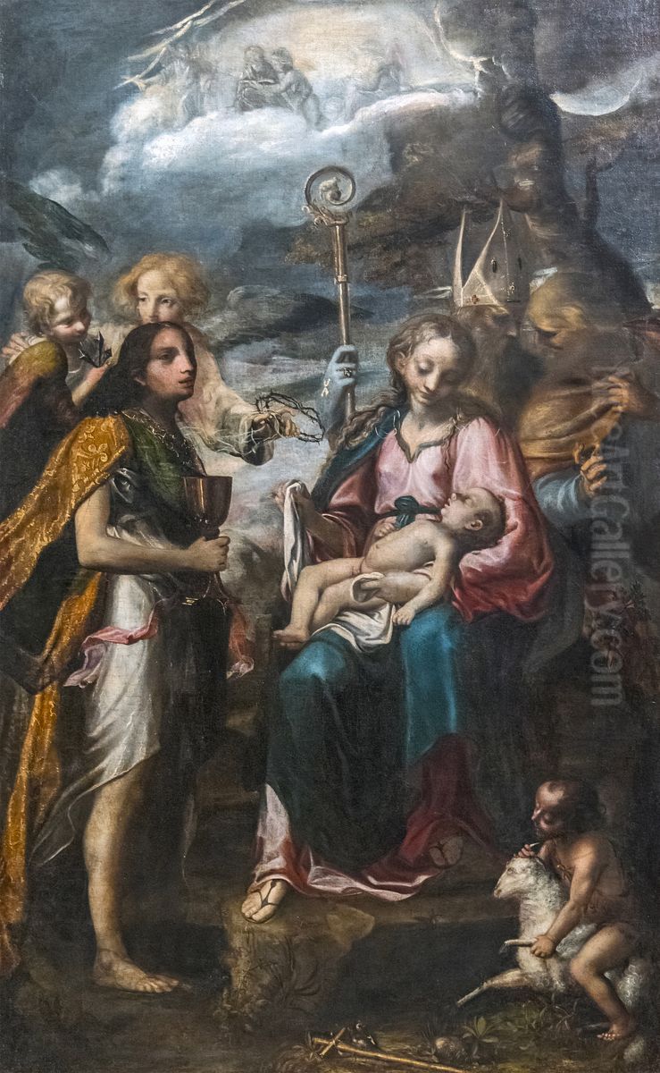 The Virgin with the child and the mystery of the PassionFrancais:La Vierge a l'enfant et le mystere de la PassionItaliano:La Vergine con il bambino e il mistero della Passione Oil Painting by Giovanni Battista Tinti The Virgin with the child and the mystery of the PassionFrancais:La Vierge a l'enfant et le mystere de la PassionItaliano:La Vergine con il bambino e il mistero della Passione Oil Painting by Giovanni Battista Tinti