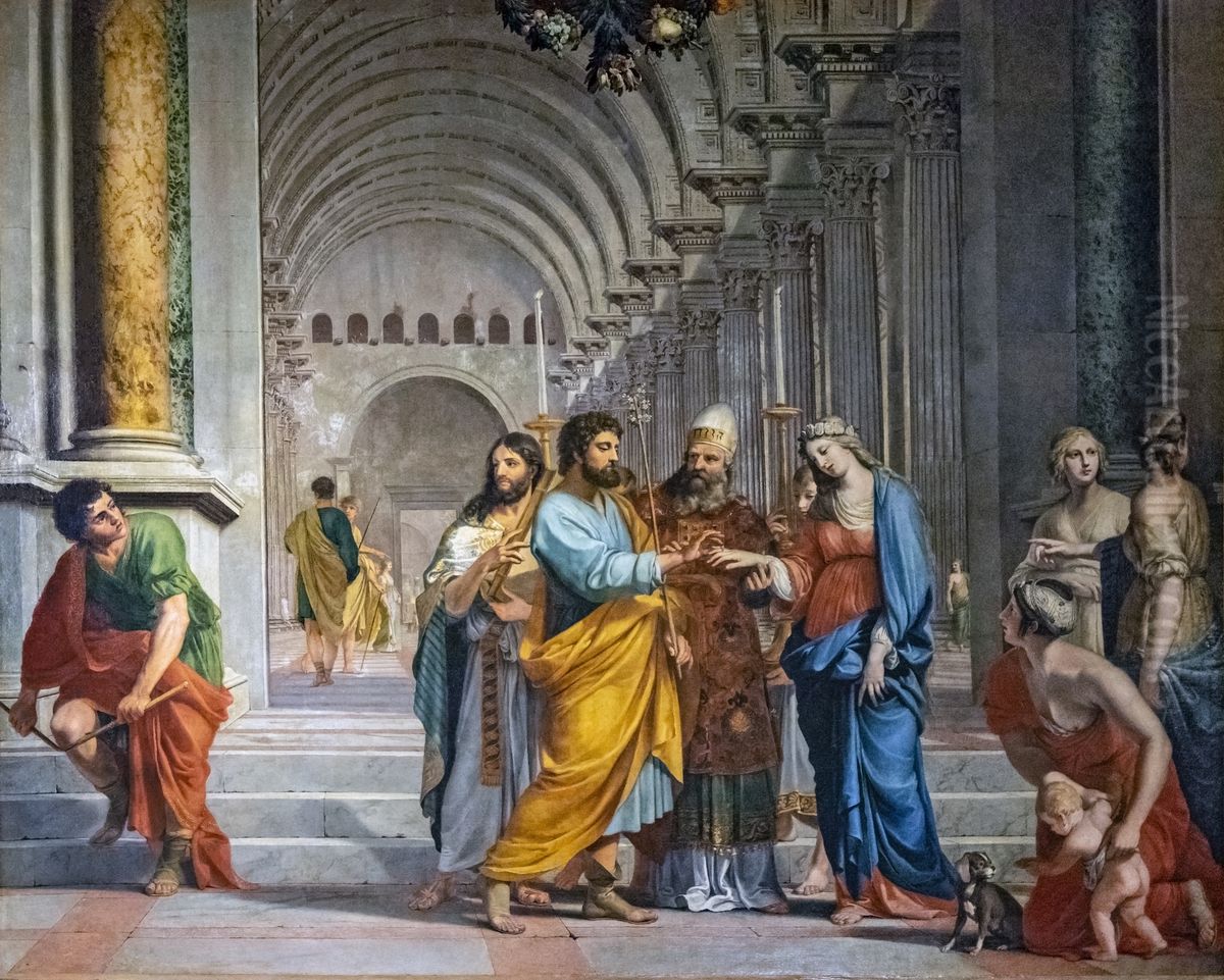 The Marriage of the VirginFrancais:Le Mariage de la ViergeItaliano:Il matrimonio della Vergine Oil Painting by Jacques Stella
