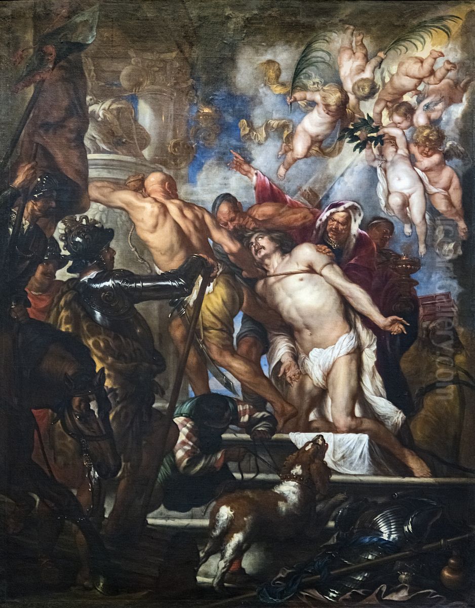 The Martyrdom of Saint JamesFrancais:Le Martyre de Saint JacquesItaliano:Il martirio di San Giacomo Oil Painting by Thomas Willeboirts Bosschaert