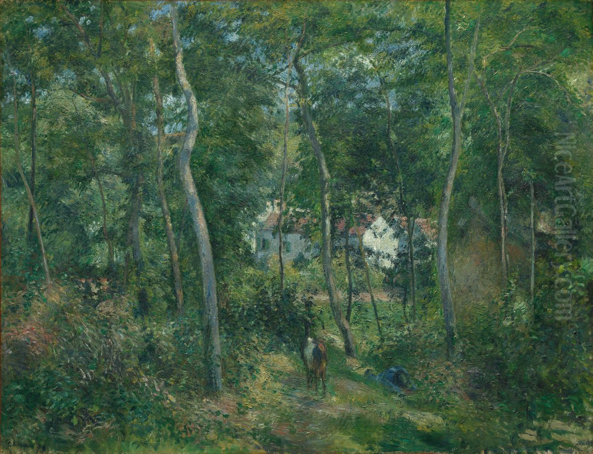 Edge of the Woods Near L'Hermitage, Pontoise Oil Painting by Camille Pissarro
