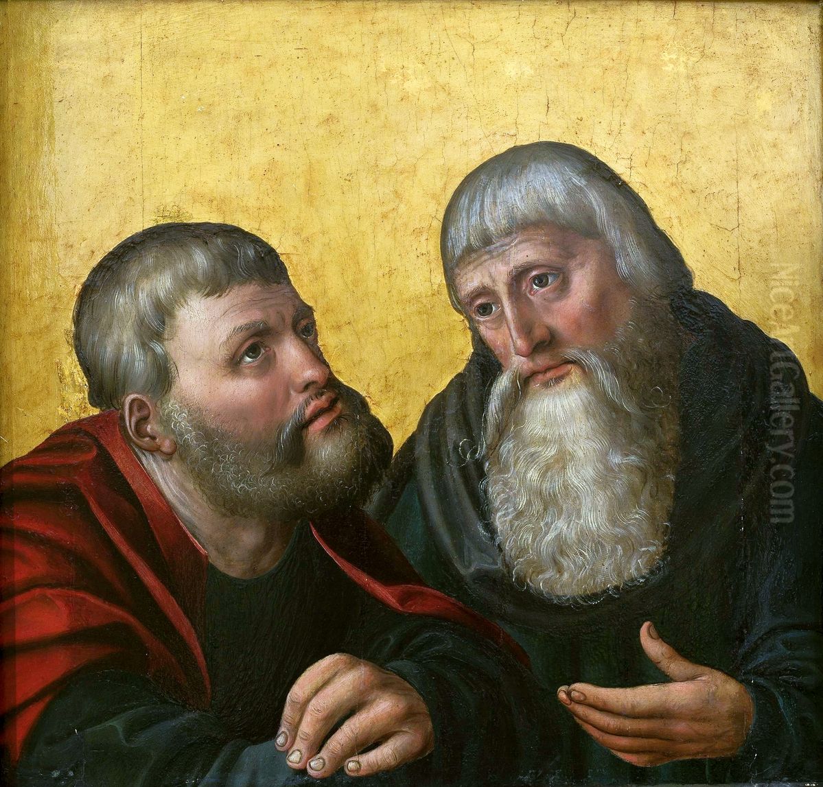 Saints Anthony and Paul Oil Painting by Bernhard Strigel