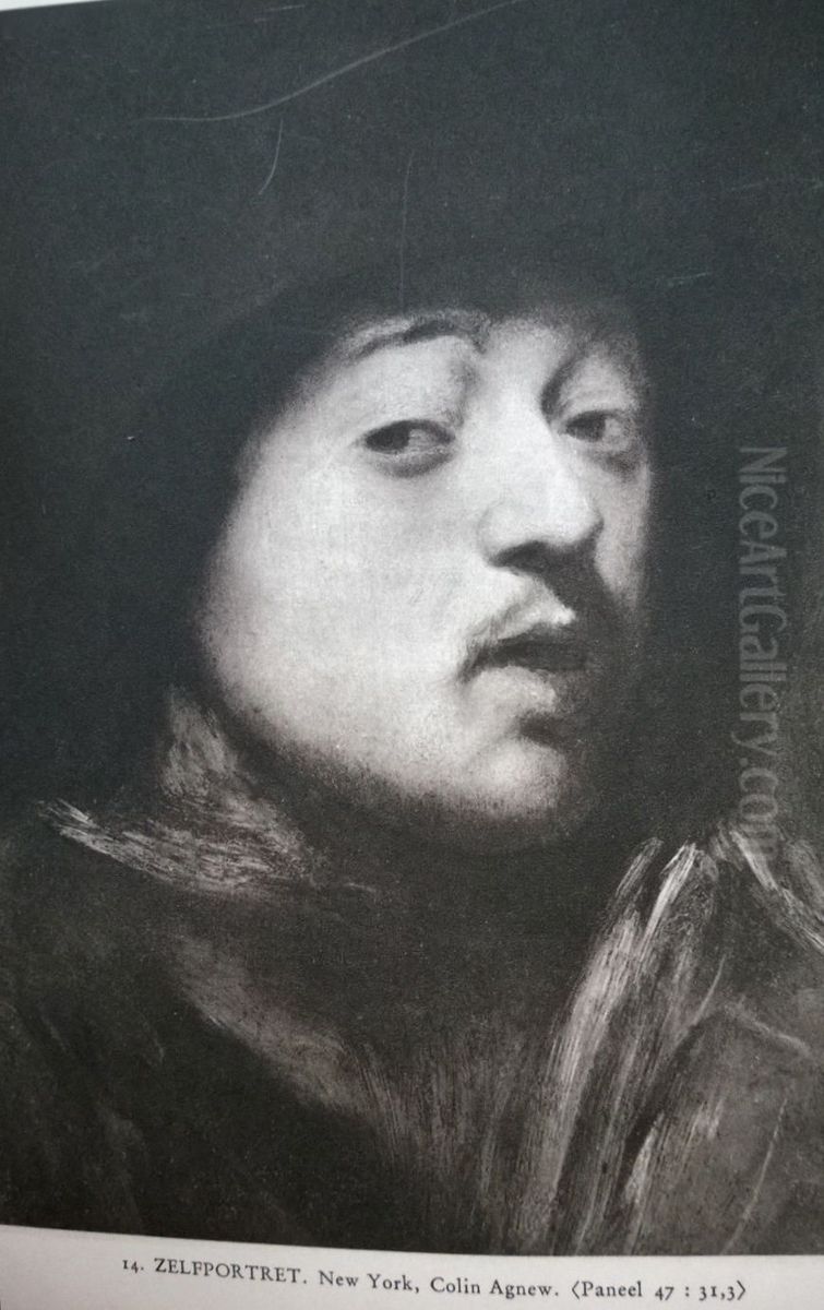Self-Portrait or Bust of a Man Oil Painting by Rembrandt