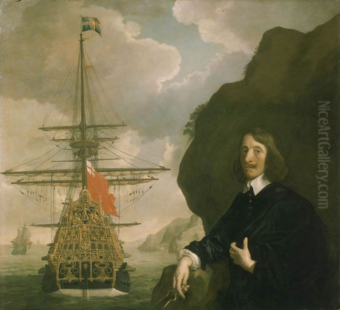 Peter Pett and the Sovereign of the Seas. Oil Painting by Peter Lely