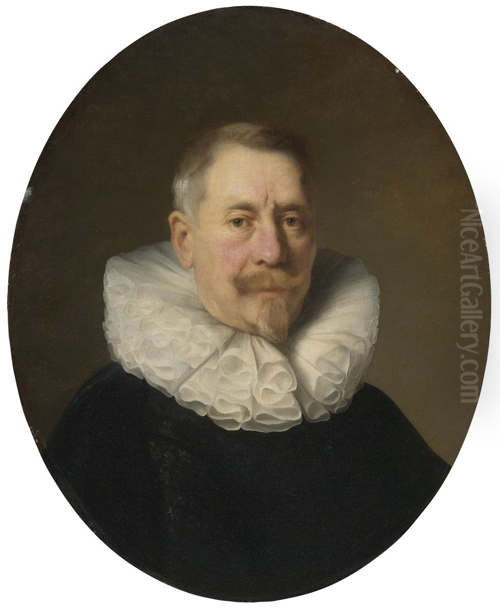 Elderly Man in a Figure-8 collar 'a la confusion' Oil Painting by Rembrandt
