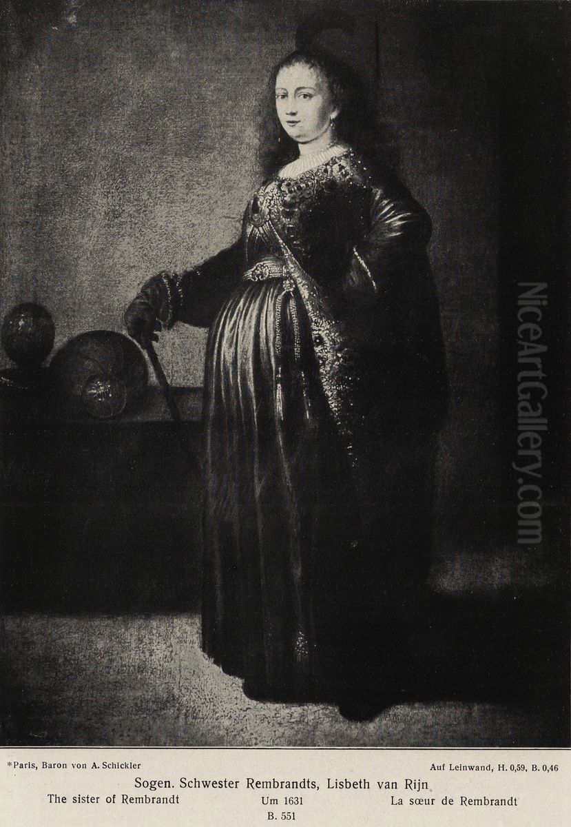 Rembrandt's Sister in Oriental Dress Oil Painting by Rembrandt