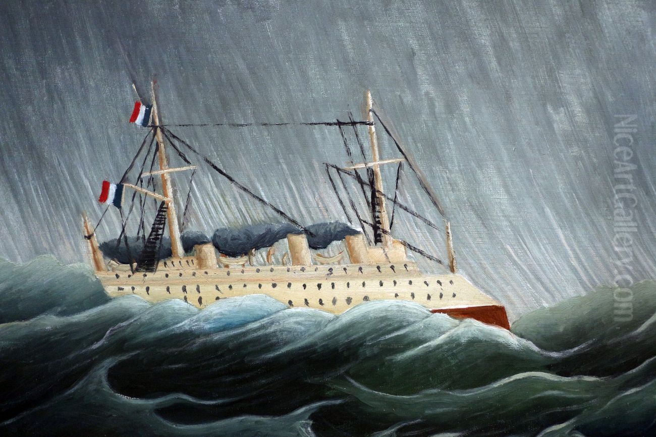 The Ship in the Tempest Oil Painting by Henri Julien Rousseau