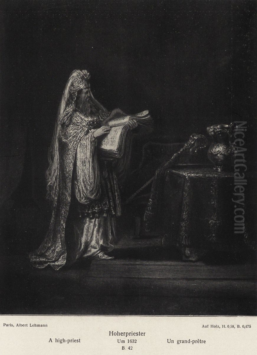 Zacharias in the Temple Oil Painting by Rembrandt