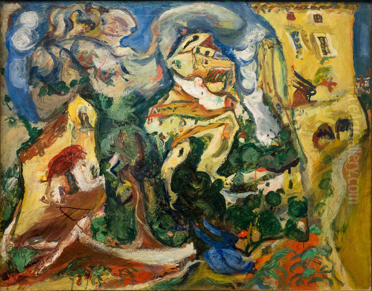 The Village Oil Painting by Chaim Soutine