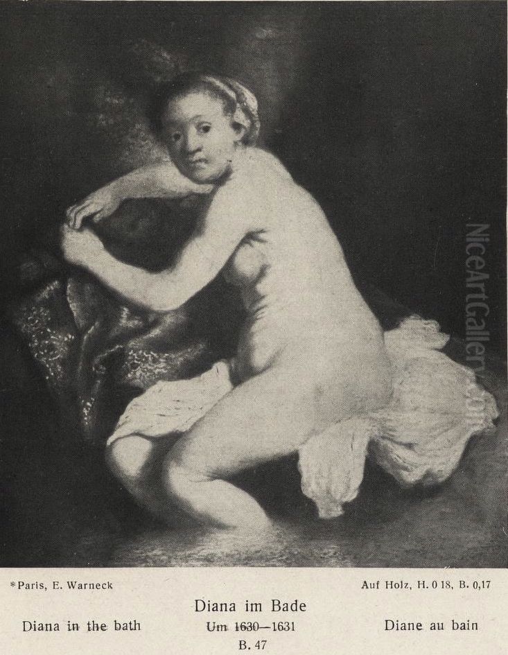 Diana Bathing Oil Painting by Rembrandt