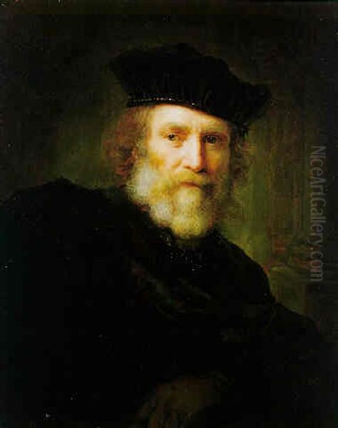 Old man with beard and beret Oil Painting by Pieter Hermansz Verelst