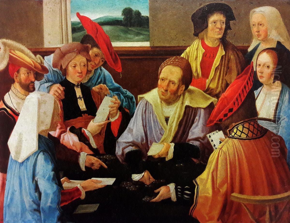 Card players. Oil Painting by Lucas Van Leyden Card players. Oil Painting by Lucas Van Leyden