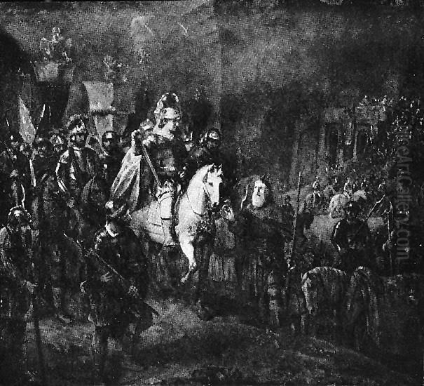 Quintus Fabius Maximus visiting his sons at the camp of Suessa Oil Painting by Rembrandt Quintus Fabius Maximus visiting his sons at the camp of Suessa Oil Painting by Rembrandt