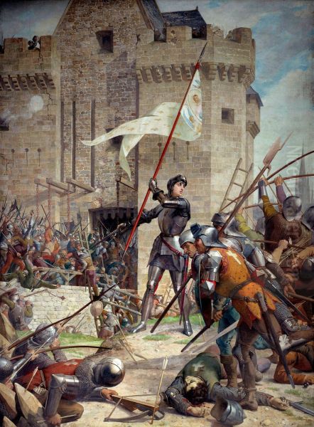 Jeanne d'Arc en armure devant Orleans Oil Painting by Eugene Lenepveu
