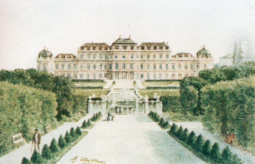 Belvedere, Vienna Oil Painting by Adolf Hitler