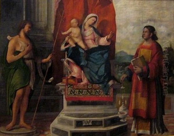 Sacra Conversazione. Oil Painting by Giovanni Buonconsiglio