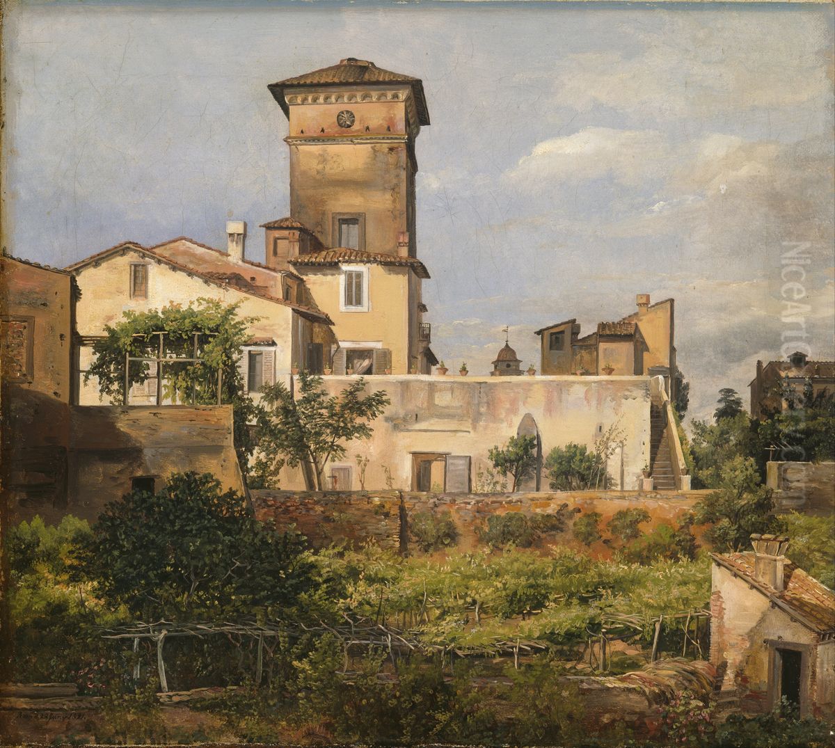 Scene from the Villa Malta Oil Painting by Johan Wilhelm Ludwig Dahl