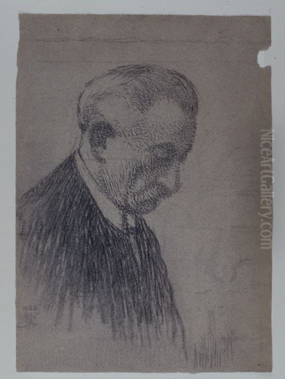 Homme de profil en buste Oil Painting by Henri-Jean Guillaume Martin