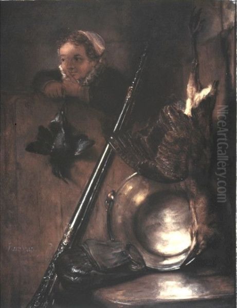 Hunting Still-Life with Bittern Oil Painting by Rembrandt