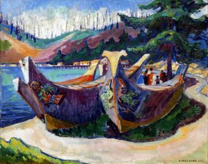First Nations War Canoes in Alert Bay
