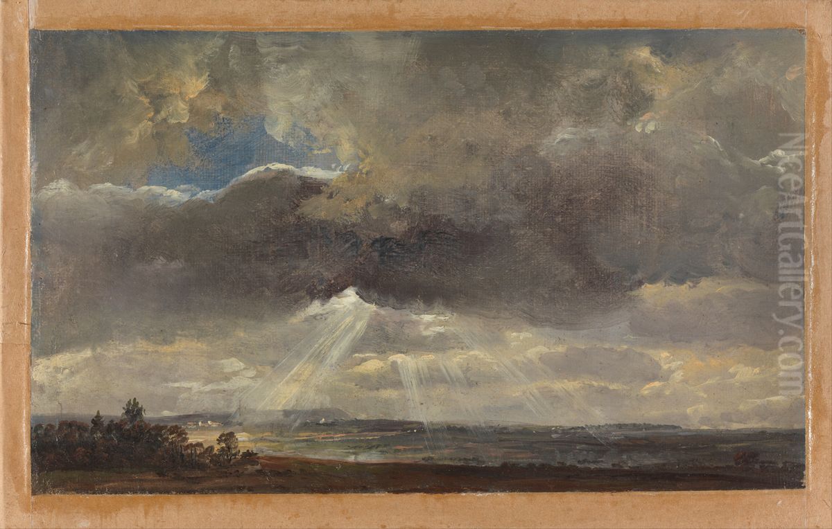 Skystudie fra Windberg ved Dresden Oil Painting by Johan Wilhelm Ludwig Dahl