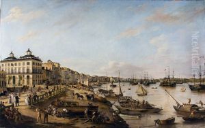 Vue d'une partie du port et des quais de Bordeaux dits des Chartrons et de Bacalan