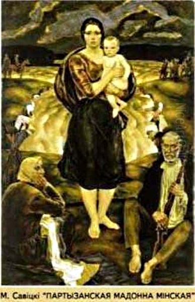 Partisan Madonna of Minsk Oil Painting by Mikhail Savicki