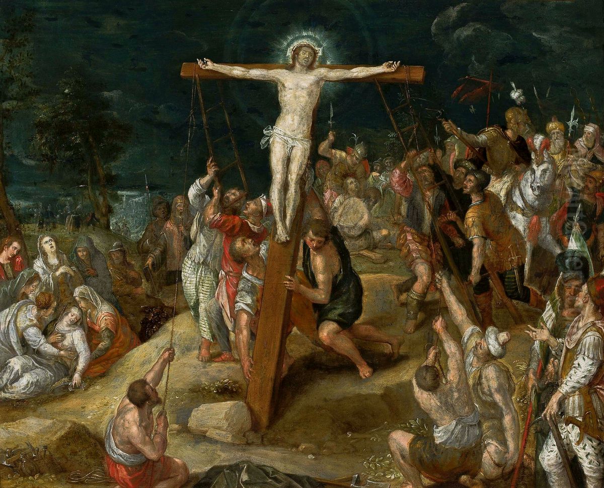 Elevation of the Cross Oil Painting by Christoph Schwarz