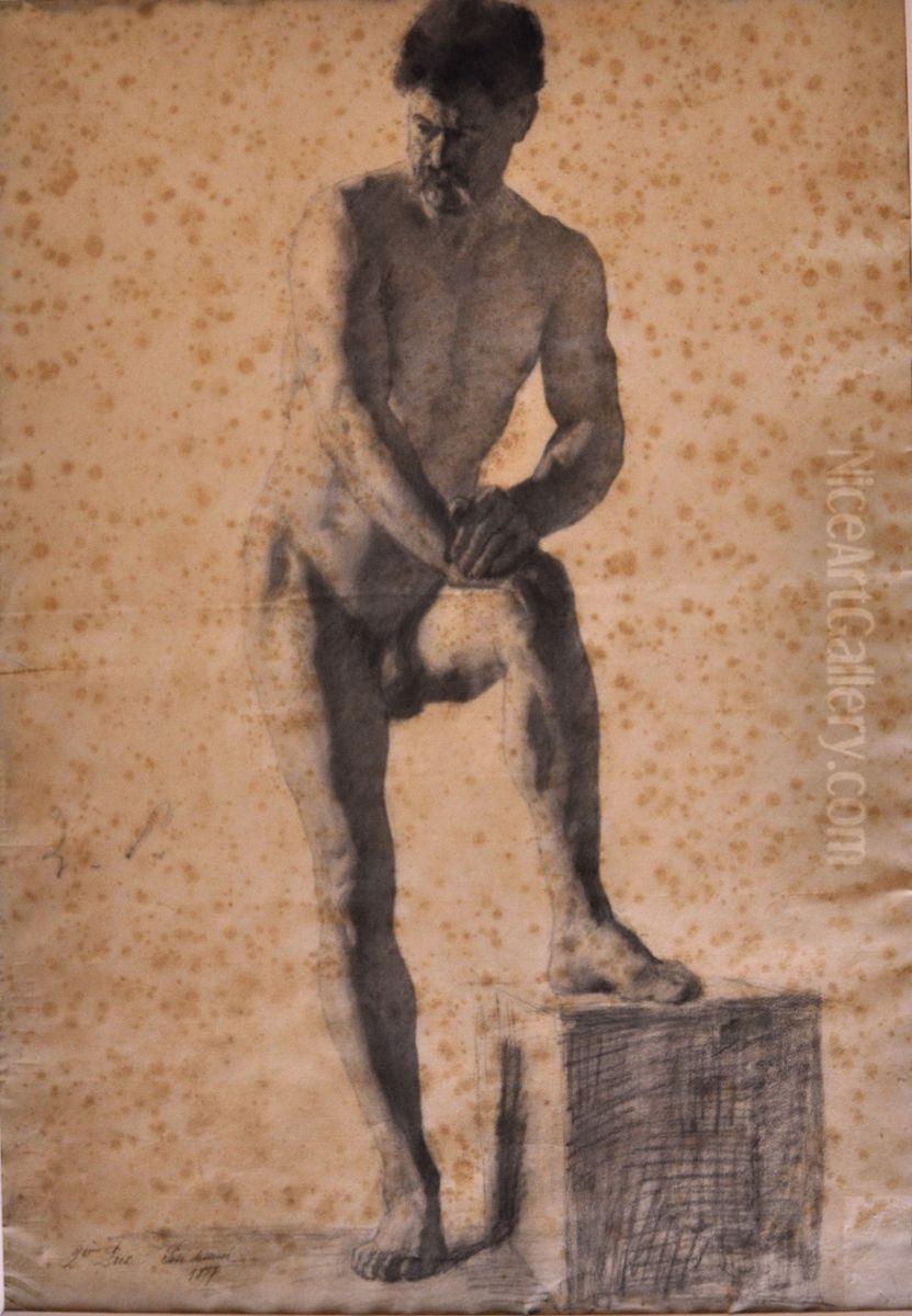 Nu academique Oil Painting by Henri-Jean Guillaume Martin