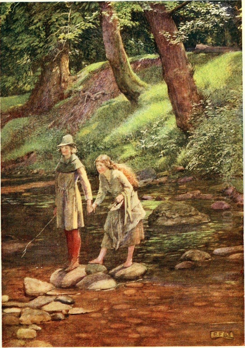 Rosalind and Celia Oil Painting by Eleanor Fortescue-Brickdale