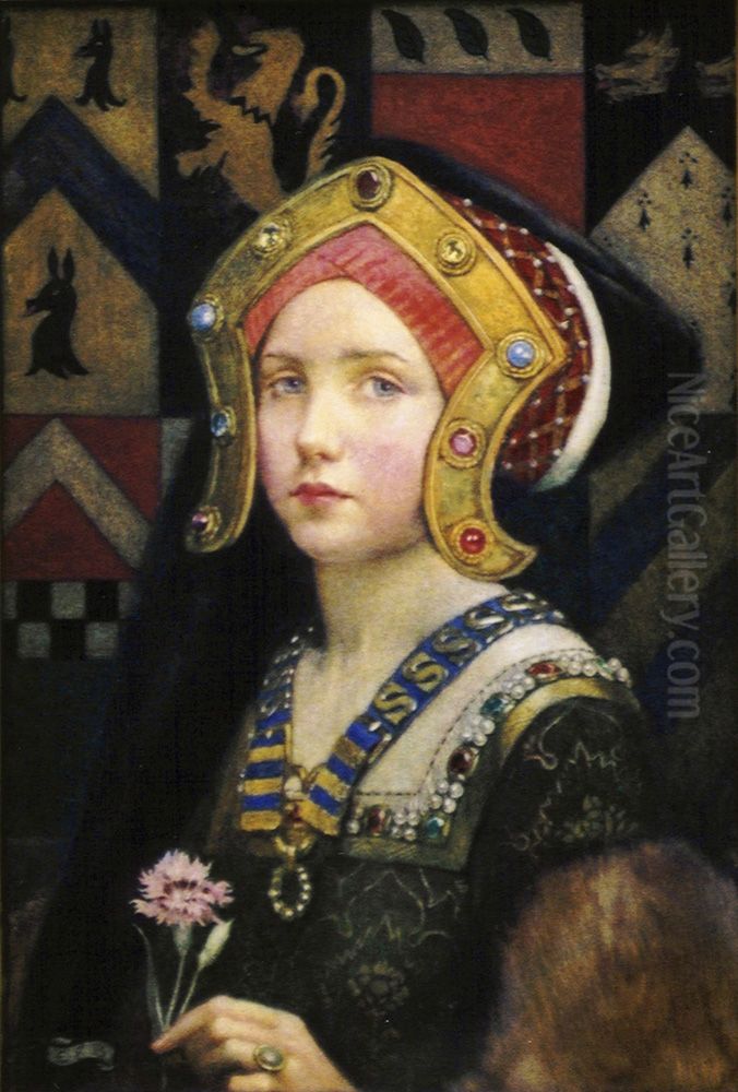 Head of a tudor girl Oil Painting by Eleanor Fortescue-Brickdale Head of a tudor girl Oil Painting by Eleanor Fortescue-Brickdale