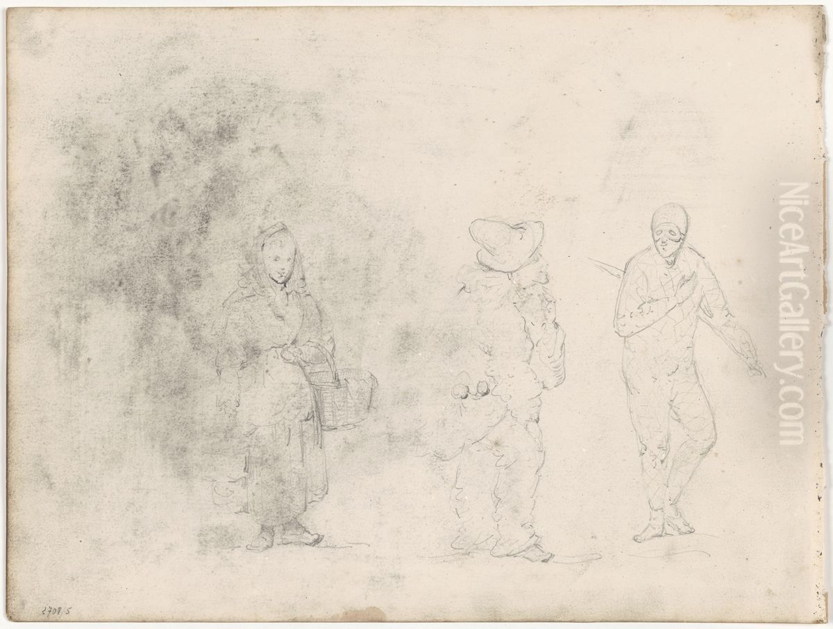 Drie figuren Oil Painting by James Ensor