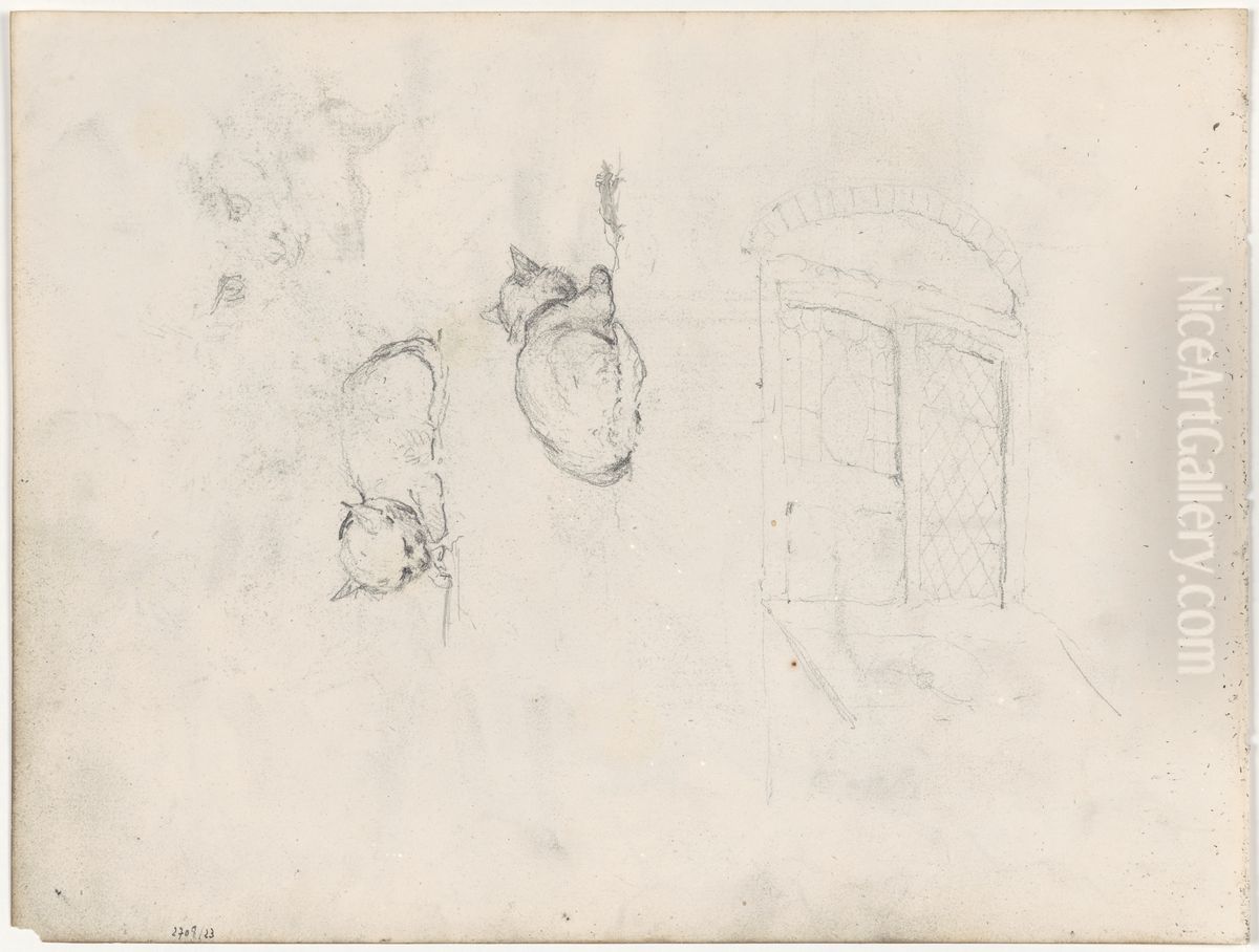 Poezen en raam Oil Painting by James Ensor