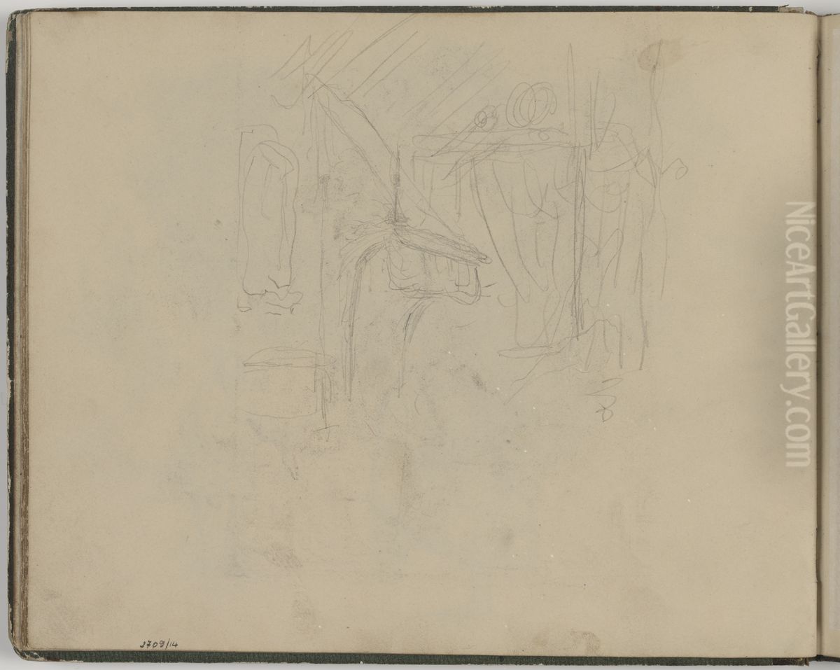 Open haard Oil Painting by James Ensor