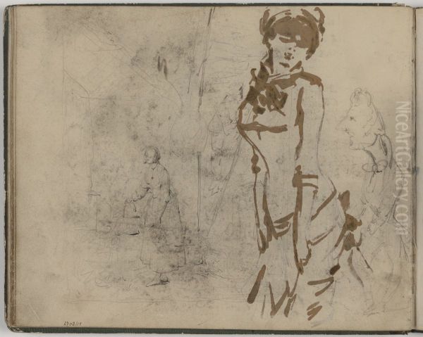 Twee vrouwen Oil Painting by James Ensor