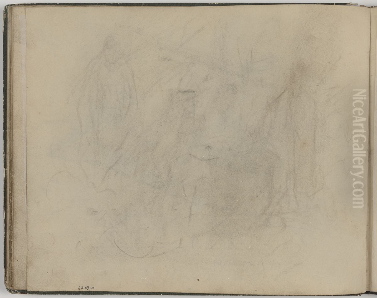Weggeveegde tekening Oil Painting by James Ensor