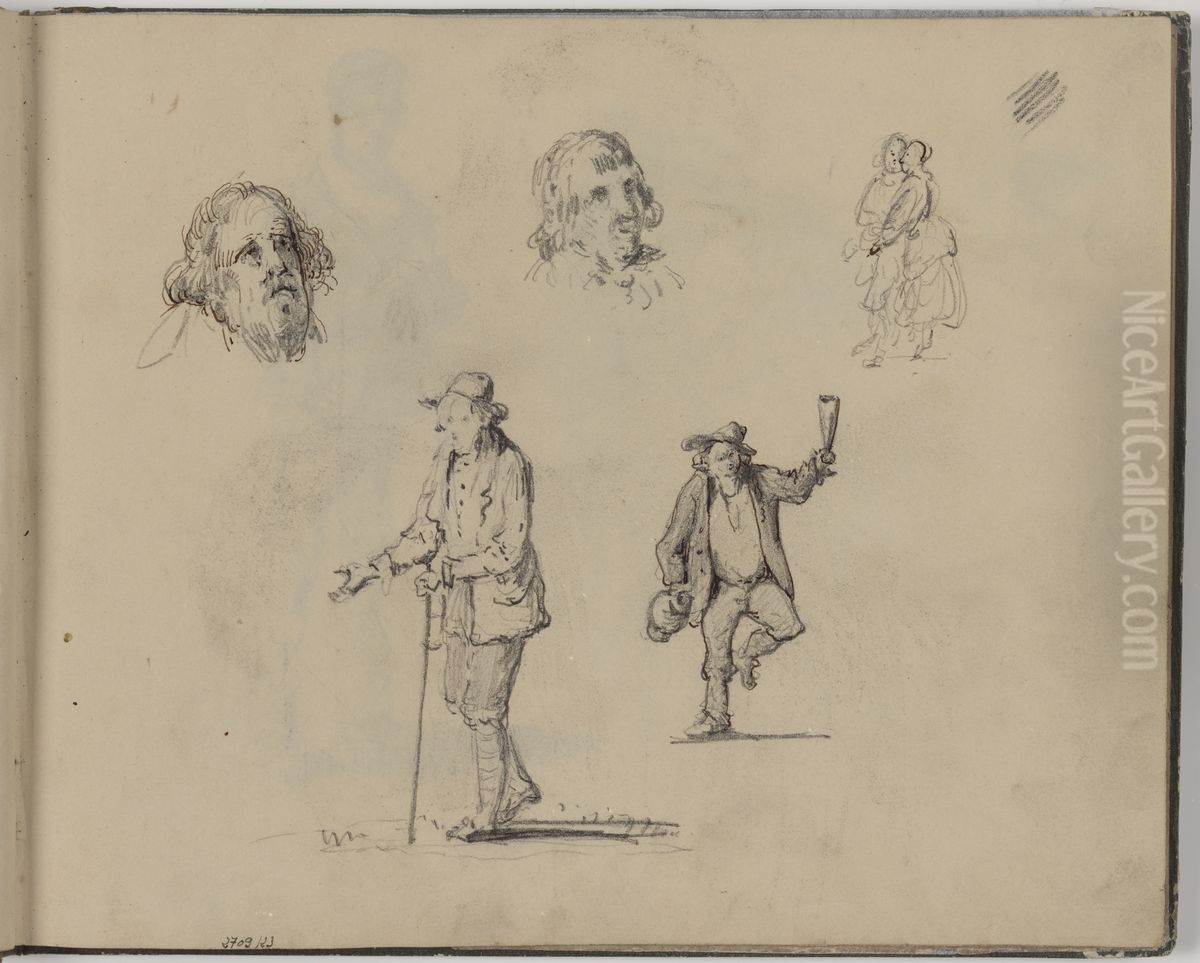 Figuren en hoofden Oil Painting by James Ensor