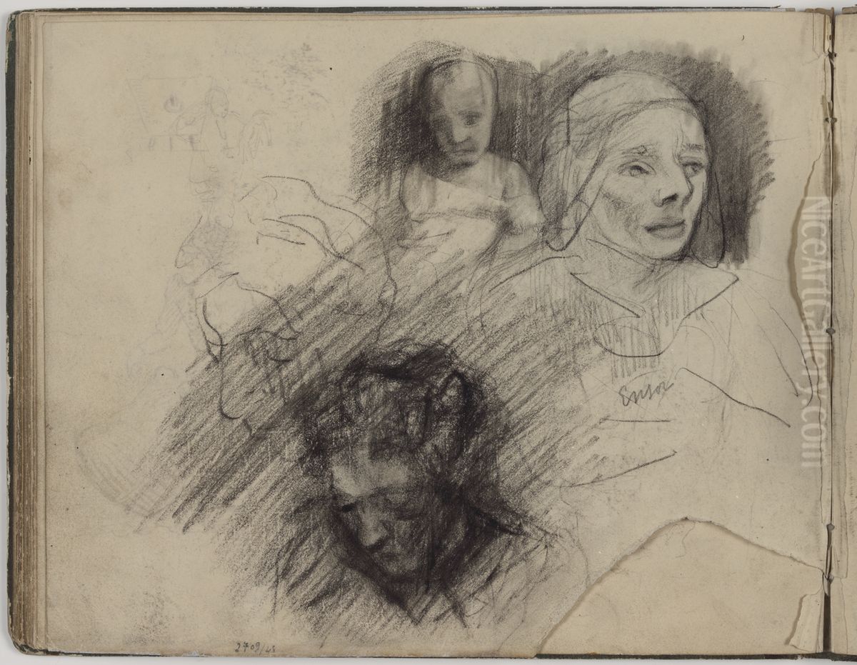 Hoofden Oil Painting by James Ensor