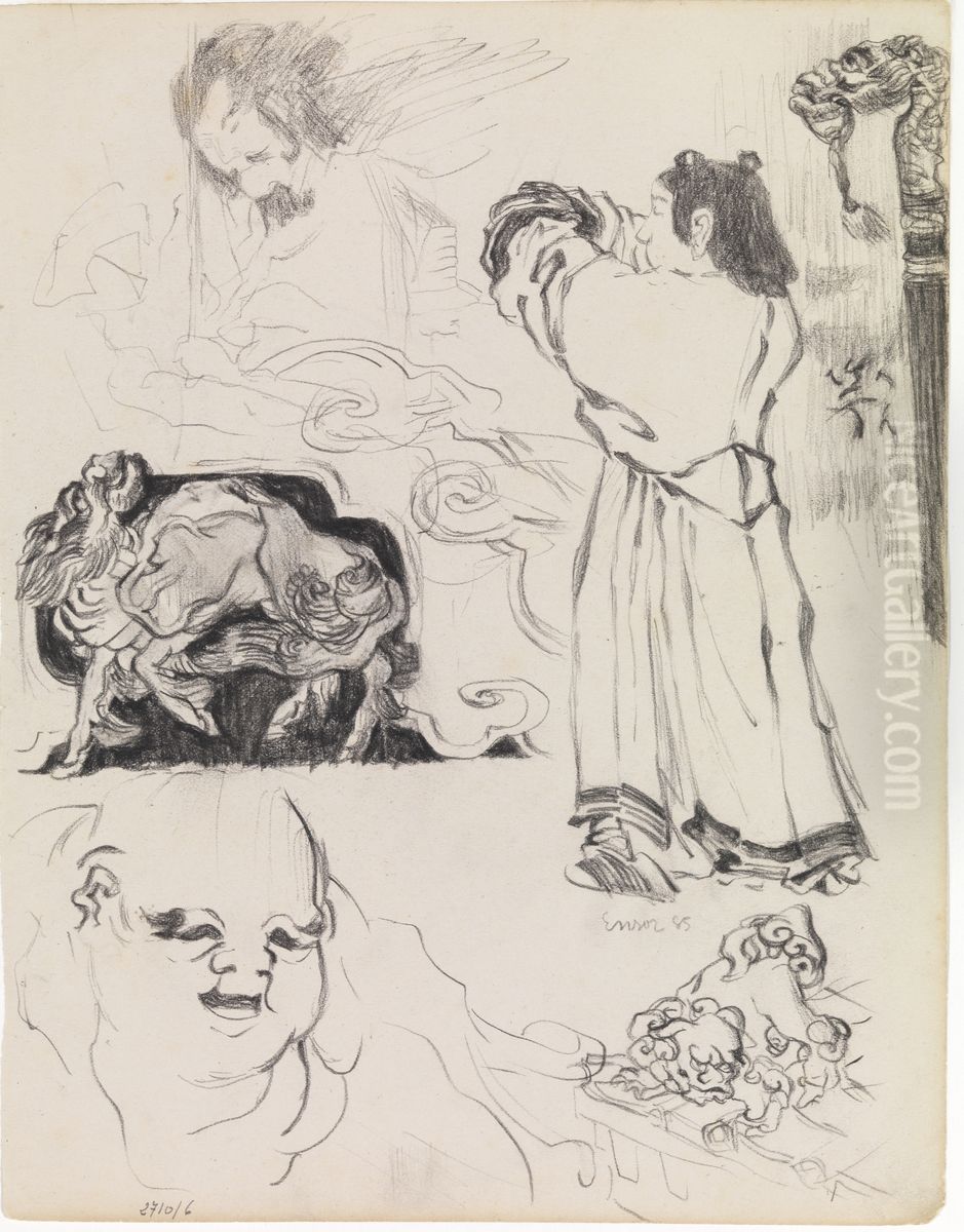 Chinoiserie Oil Painting by James Ensor