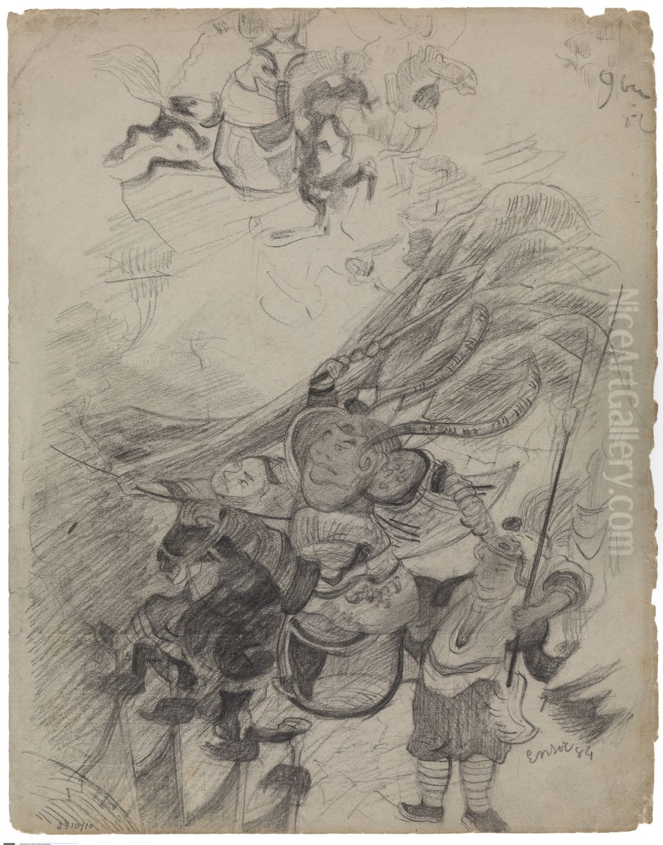 Chinoiserie, tafereel Oil Painting by James Ensor