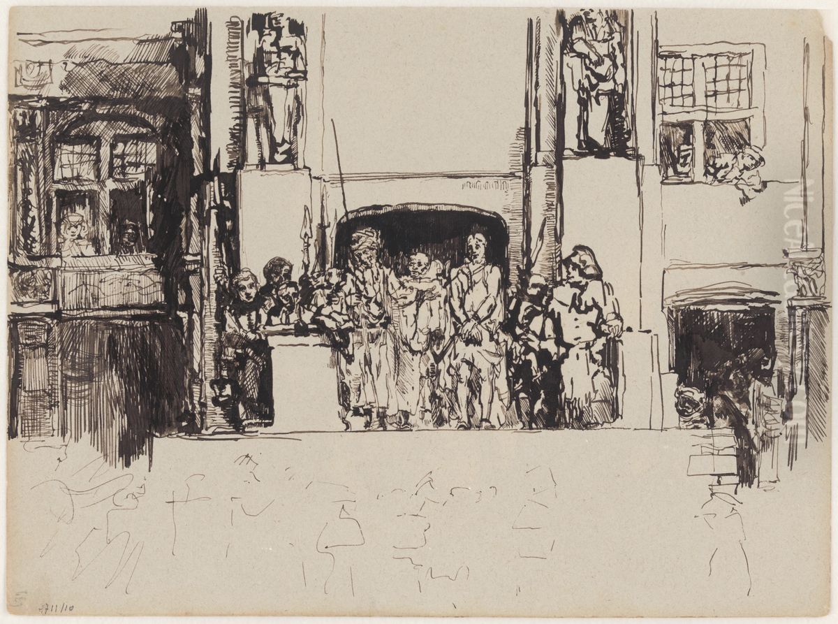 Christ mocked Oil Painting by James Ensor