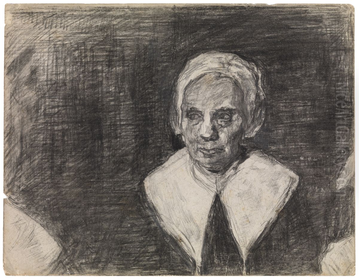 Regentessen van het Oudemannenhuis in Haarlem. Een figuur Oil Painting by James Ensor