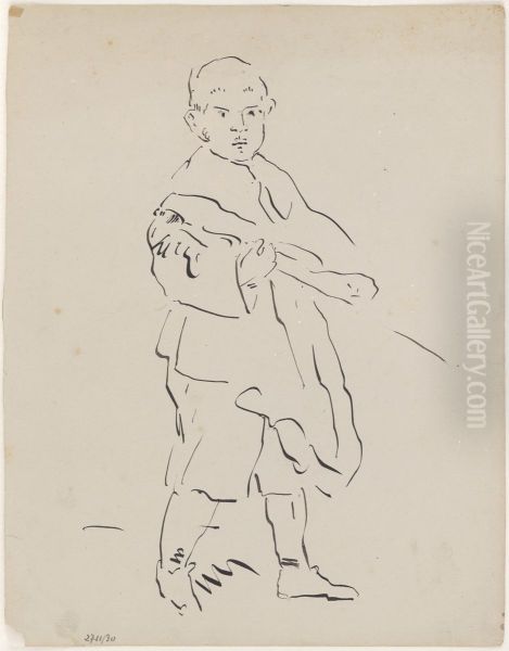 Jongen met zwaard Oil Painting by James Ensor