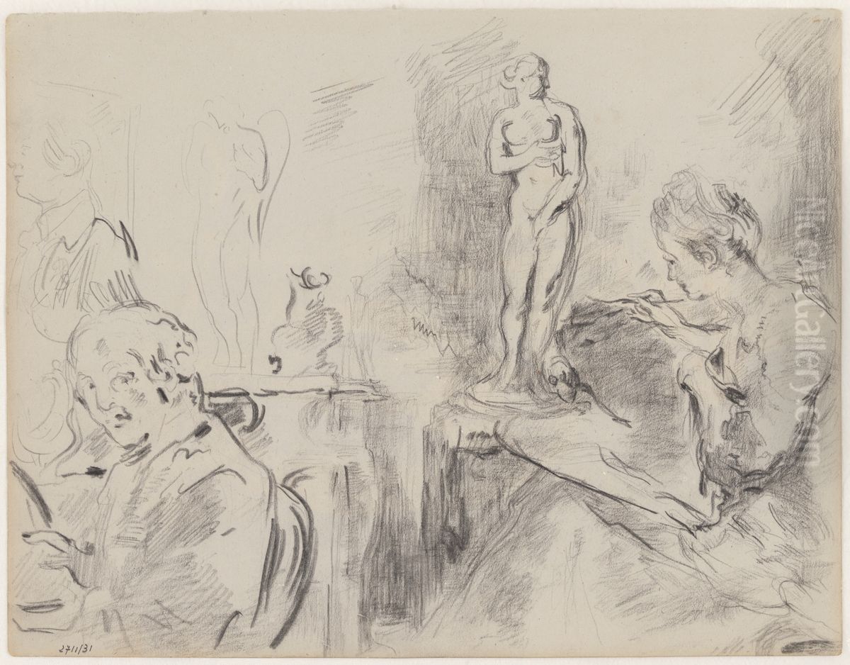 Het model Oil Painting by James Ensor