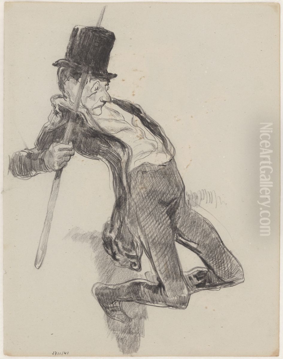 Fisherman falling in the water Oil Painting by James Ensor