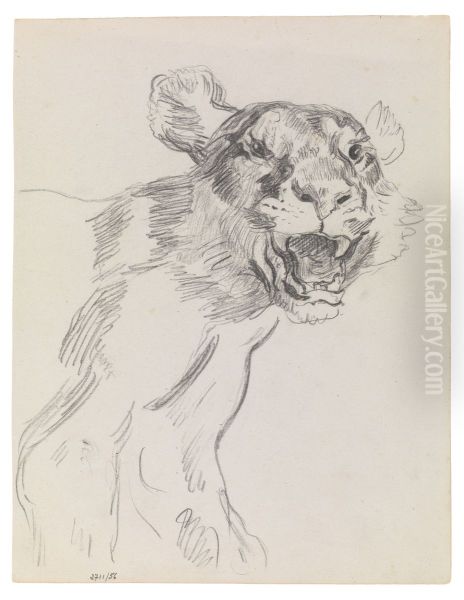 Studie van een wild dier Oil Painting by James Ensor