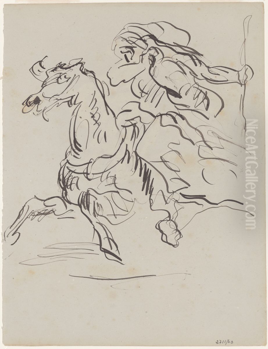 Arabische ruiter in galop Oil Painting by James Ensor